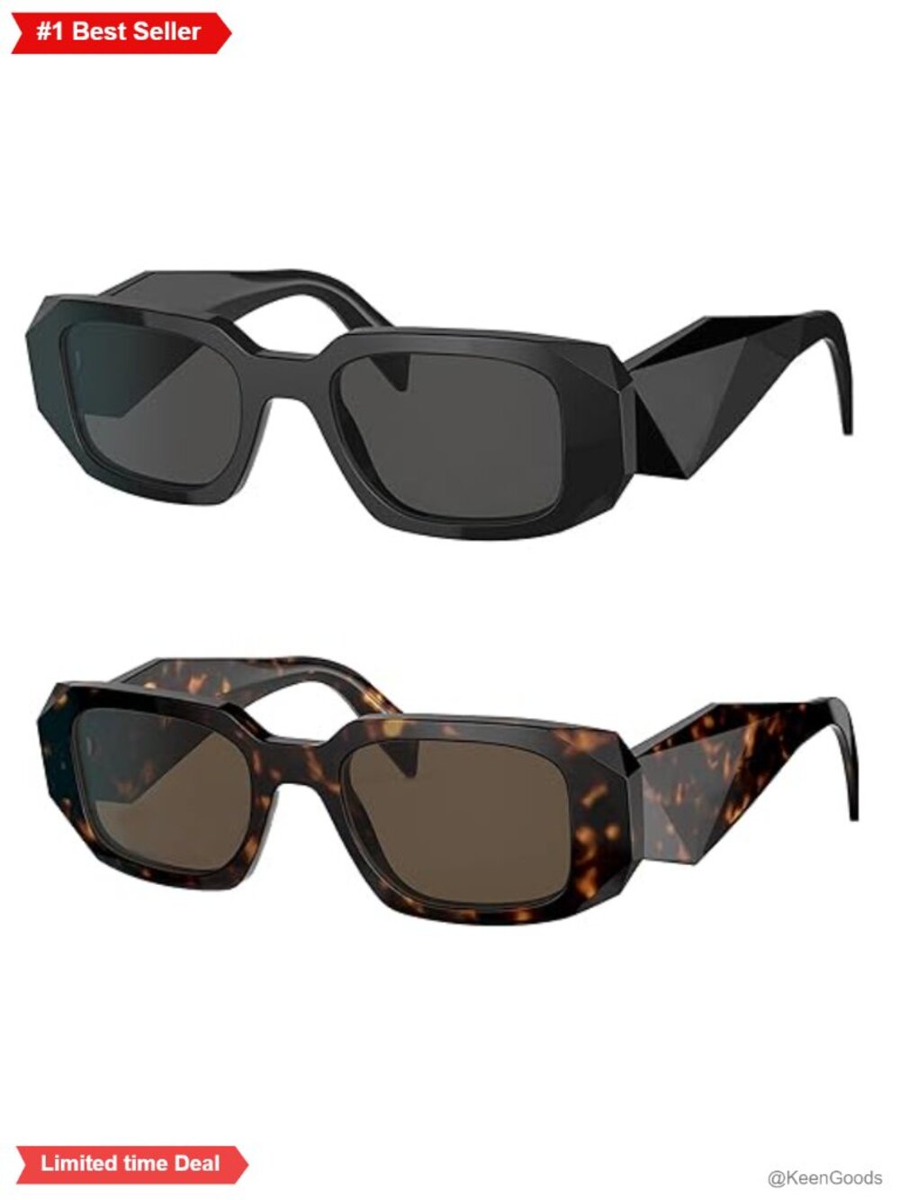 Trendy Rectangle Sunglasses UV400 Retro Square Frame Fashion Eyewear